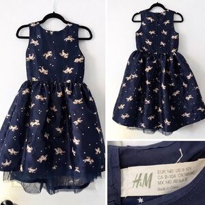 🦄 H&M Girls Unicorn Party Dress – Size 9–10 Years